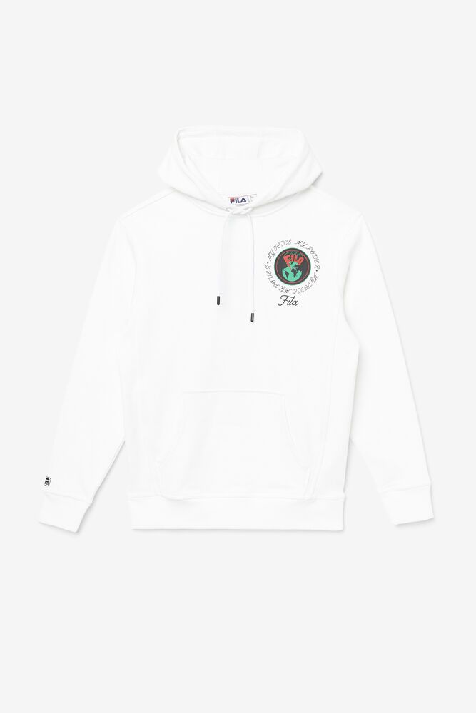 Fila Hoodie Hunt Mens White - India YLQ-159627